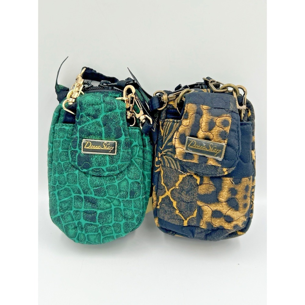 Lot of 2 Donna Sharp Cell Phone Purse Crossbody w/2 handles 4" by 6" NWT